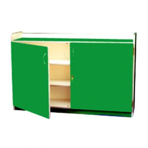 Low Book Shelf with Doors & Lock